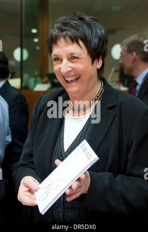 Feb 27, 2009 - Brussels, Belgium - German justice minister BRIGITTE ZYPRIES before the start of the second day of the EU Justice and Home Affairs (JHA) Council at European Council headquarters. (Credit Image: © Wiktor Dabkowski/ZUMA Press) Stock Photo
