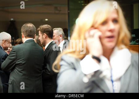 Mar 09, 2009 - Brussels, Belgium - Ministers chat at the start of an EU (European Union) Social Affairs Council meeting at European headquarters. (Credit Image: © Wiktor Dabkowski/ZUMA Press) Stock Photo
