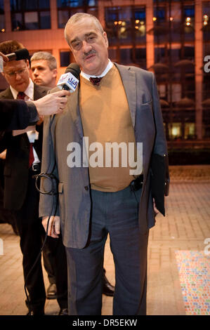 Mar 15, 2009 - Brussels, Belgium - Czech Foreign Minister KAREL SCHWARZENBERG arrives for EU Ministerial troika meeting with Egypt, Jordan and the Palestinian Authority at European Council headquarters in Brussels, Belgium. Czech presidency called the working dinner to discuss  the current situation on the Palestinian territories and the role of Egypt in mediating the Middle East n Stock Photo