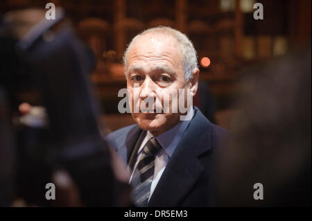 Mar 15, 2009 - Brussels, Belgium - Egyptian Foreign Minister AHMED ABOU ELGHEIT arrives for EU Ministerial troika meeting with Egypt, Jordan and the Palestinian Authority at European Council headquarters in Brussels, Belgium. Czech presidency called the working dinner to discuss  the current situation on the Palestinian territories and the role of Egypt in mediating the Middle East Stock Photo