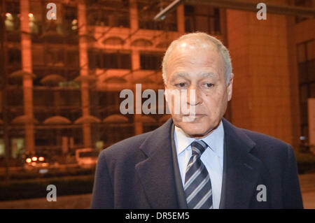 Mar 15, 2009 - Brussels, Belgium - Egyptian Foreign Minister AHMED ABOU ELGHEIT arrives for EU Ministerial troika meeting with Egypt, Jordan and the Palestinian Authority at European Council headquarters in Brussels, Belgium. Czech presidency called the working dinner to discuss  the current situation on the Palestinian territories and the role of Egypt in mediating the Middle East Stock Photo