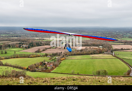 Hang gliding at Devil's Dyke on the South Downs, UK Stock Photo