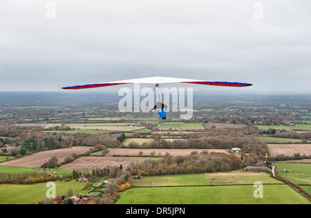 Hang gliding at Devil's Dyke on the South Downs, UK Stock Photo