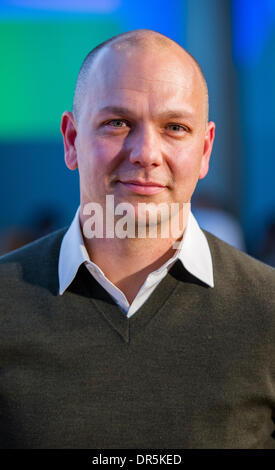 Munich, Germany. 20th Jan, 2014. US American computer engineer and founder of the company 'Nest Labs' Tony Fadell poses at the Digital Life Design conference in Munich, Germany, 20 January 2014. Photo: Marc Mueller/dpa/Alamy Live News Stock Photo