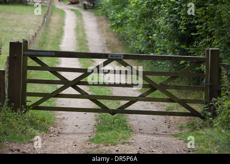 Five barred Field Gate. Timber. Wood. Norfolk. England. UK. Stock Photo