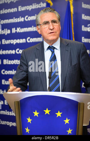 Mar 12, 2009 - Brussels, Belgium - At European Commission headquarters in Brussels, EU representatives meet with social partners for an informal exchange of views, notably on the forthcoming Spring Council and on the preparations of the EU employment summit in May. PICTURED: General secretary of Union of Industrial and Employer's Confederations of Europe (Business Europe), PHILIPPE Stock Photo