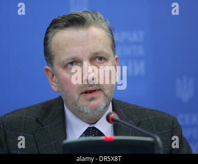 Jan 12, 2009 - Kiev, Ukraine - Ukrainian government seeks the way to resolve Russia-Ukraine gas dispute. PICTURED: Press conference in Kiev on Russia-Ukraine gas dispute ; Deputy Head of Presidential Secretariat ADREI GONCHARUK at the press conference (Credit Image: © PhotoXpress/ZUMA Press) RESTRICTIONS: * North and South America Rights Only * Stock Photo