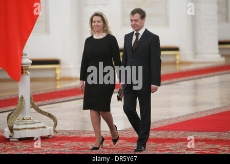 Feb 13, 2009 - Moscow, Russia - President of Russia DMITRY MEDVEDE and his wife SVETLANA MEDVEDEVA at the meeting in Kremlin with theTurkish President and his wife. President of Russia Dmitry Medvedev and President of Turkey Abdullah Gul signed a joint declaration to promote a new stage in relations between Russia and Turkey and broaden friendship and diversified partnership. (Cred Stock Photo