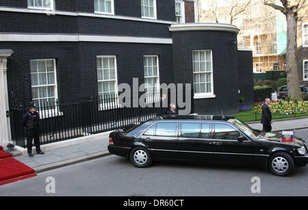 Apr 01, 2009 - London, England, United Kingdom - British Prime Minister Gordon Brown greets Russian President Dmitry Medvedev at 10 Downing Street for talks. (Credit Image: © PhotoXpress/ZUMA Press) RESTRICTIONS: * North and South America Rights Only * Stock Photo