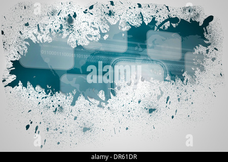 Splash on wall revealing interface Stock Photo