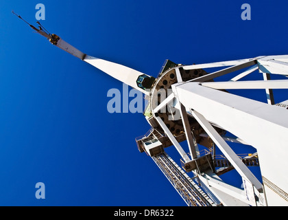 crane in shipyard relax on the morning sun Stock Photo