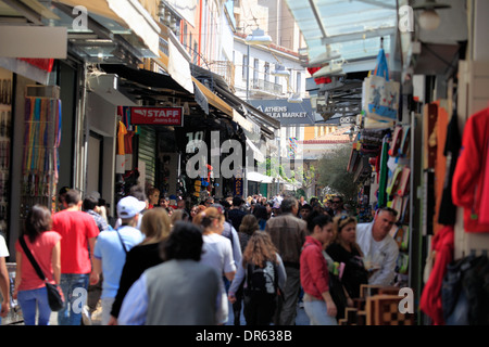 europe greece athens monastiraki a view of adrianou street in the flea market Stock Photo