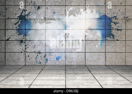Splash on wall revealing cloud Stock Photo
