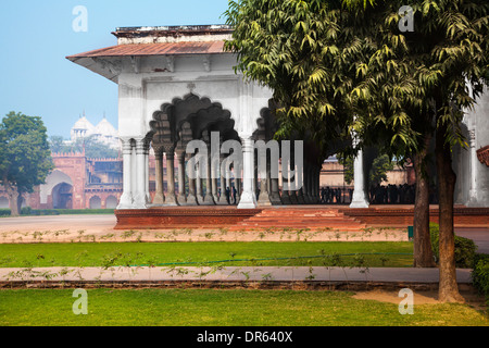 Exterior of Pillar Gallery in Agra Fort, Uttar Pradesh, India Stock Photo