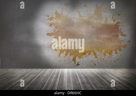 Splash on wall revealing bright sky Stock Photo