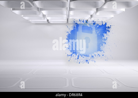 Splash showing digital lock Stock Photo