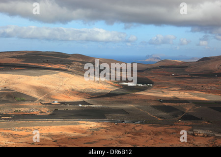 Spain landscape in Teguise, Lanzarote, Canary islands, canaries, Stock Photo