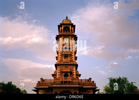 The Clock Tower of Sardar Market in Jodhpur in Rajasthan in India in South Asia. Indian Architecture Building Travel Wanderlust Stock Photo