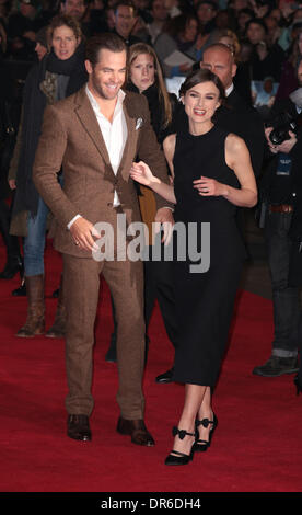 London, UK, 20th January 2014 Chris Pine and Keira Knightley arrive at the European Premiere of Jack Ryan: Shadow Recruit at Vue Cinema, Leicester Square, London Photo: MRP/Alamy Live News Stock Photo