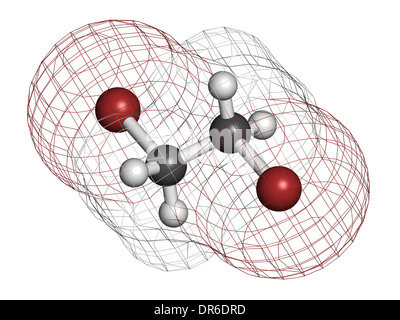 Ethylene dibromide (EDB, 1,2-dibromoethane) fumigant molecule. Skeletal ...