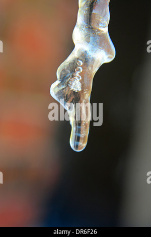 Air bubbles locked in ice Stock Photo