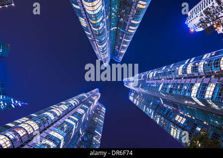 Busan, South Korea skyline at Haeundae District. Stock Photo