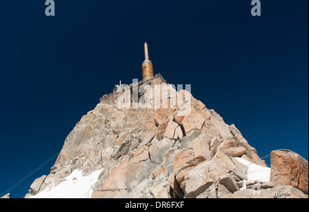 Summit of the Aiguille du Midi (3842m) in the French Alps near Chamonix Stock Photo