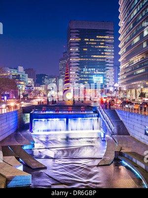 Seoul, South Korea at Cheonggye Stream. Stock Photo