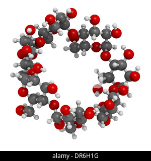 Beta-cyclodextrin molecule. Used in pharmaceuticals, food, deodorizing ...