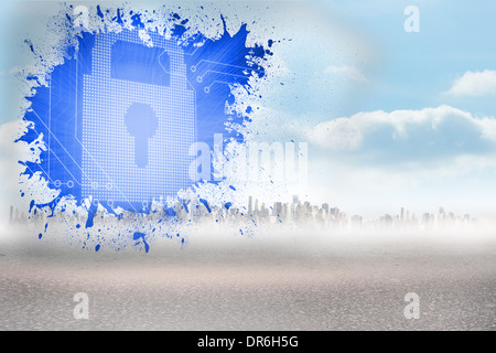 Splash showing digital lock Stock Photo