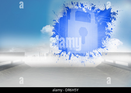 Splash showing digital lock Stock Photo