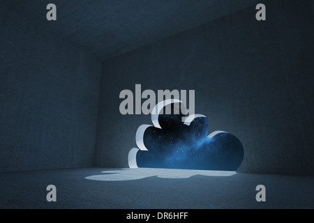 Cloud door in dark room Stock Photo - Alamy