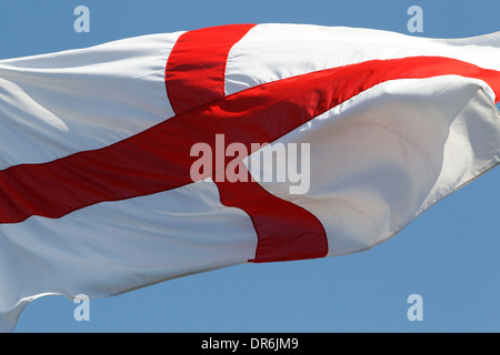 The flag of St George is raised over No.10 Downing Street at St George's Day in London, Britain, on 24 April 2013. Stock Photo