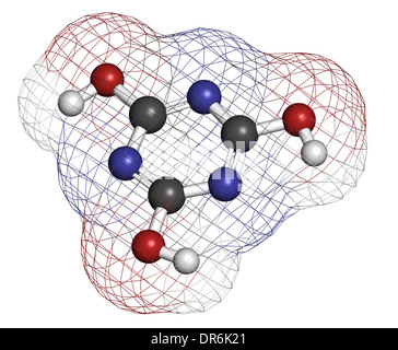 Cyanuric acid molecule. Precipitates with melamine, thus potentially ...