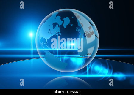 Glowing blue earth Stock Photo