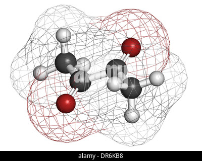 Diacetyl (butanedione) molecule. Responsible for taste of butter. Used ...