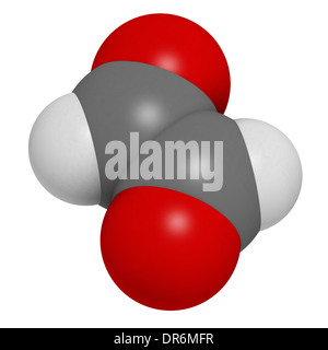 Glyoxal dialdehyde molecule. Present in fermented food and beverages. Many applications in chemical industry. Stock Photo