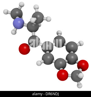 Methylone (bk-MDMA) stimulant molecule. Used as recreational drug. Stock Photo