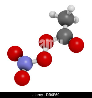 Peroxyacetyl nitrate (PAN) pollutant molecule. Secondary pollutant, found in photochemical smog. Stock Photo