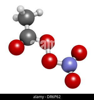 Peroxyacetyl nitrate (PAN) pollutant molecule. Secondary pollutant, found in photochemical smog. Stock Photo