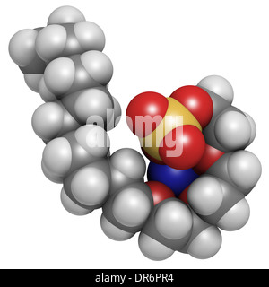 Sodium laureth sulphate detergent molecule. Used in cosmetics, soaps, shampoos, etc. Stock Photo