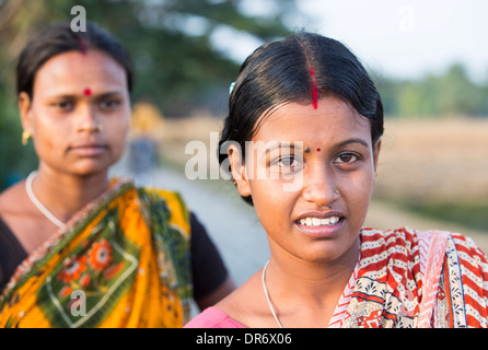 Subsistence farmers in the Sunderbans, Ganges, Delta, India, the area is very low lying and vulnerable to sea level rise. Stock Photo