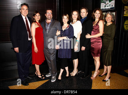 Tim Sanford, Gina Gionfriddo, Peter DuBois, Kellie Overbey, Virginia Kull, Lee Tergesen, Amy Brenneman and Beth Dixon  The premiere after party for 'Rapture, Blister, Burn' held at Heartland Brewery New York City, USA – 12.06.12 Stock Photo