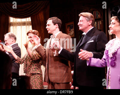 Charles Kimbrough, Jessica Hecht, Jim Parsons, Larry Bryggman and Carol Kane Opening night curtain call for the Broadway play 'Harvey' at Studio 54 New York City, USA – 14.06.12 Stock Photo
