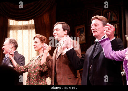 Charles Kimbrough, Jessica Hecht, Jim Parsons and Larry Bryggman Opening night curtain call for the Broadway play 'Harvey' at Studio 54 New York City, USA – 14.06.12 Stock Photo