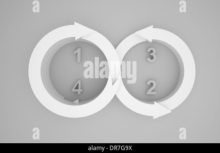 numbers in round arrows Stock Photo