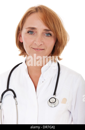 Experienced physician. All on white background. Stock Photo