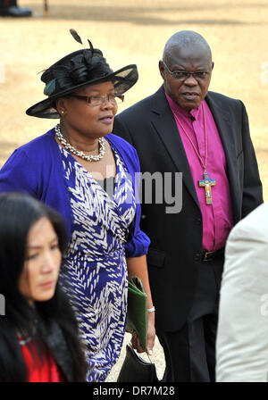 Archbishop John Sentamu and guest attend the 2012 Trooping the Colour ceremony at the Horse Guards Parade to celebrate the Queen's birthday London, England - 16.06.12 Stock Photo