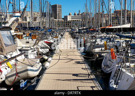 Marina at Old Port of Marseille, France Stock Photo