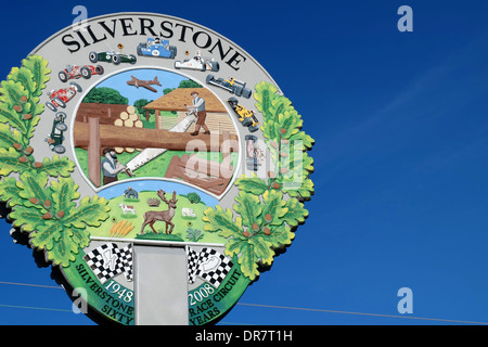 Silverstone village sign Stock Photo